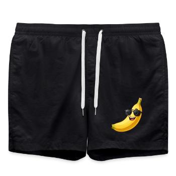 Banana with Sunglasses Summer Holiday Gift - Swim Trunks - black - Front - AI Model Male 185 light (185cm)