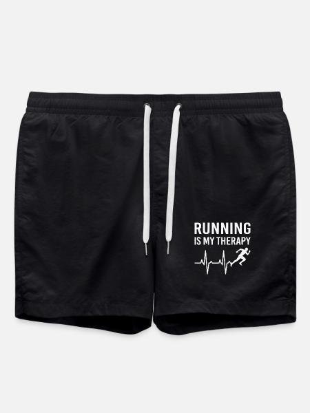 Running Is Therapy Running T-Shirt - Swim Trunks - black