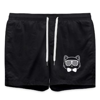 Chat du soleil avec nœud papillon - Short de bain - noir - Devant - AI Model Male 185 light (185cm)