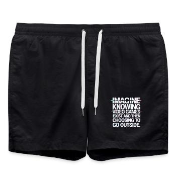 Imaginez que les jeux vidéo existent PC Gamer Gaming Zocker - Short de bain - noir - Devant - AI Model Male 185 light (185cm)