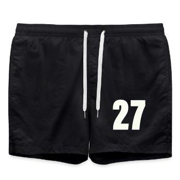 27 - Badeshorts - Schwarz - Vorne - AI Model Male 185 light (185cm)