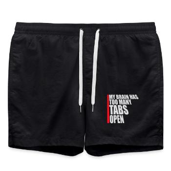 My Brain Has Too Many Tabs Open Lustig Grübeln - Badeshorts - Schwarz - Vorne - AI Model Male 185 light (185cm)