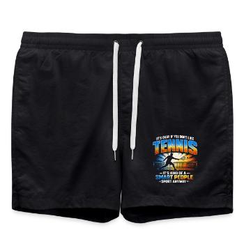Humour Tennis Sport Intelligent | Cadeau Joueur Ré - Short de bain - noir - Devant - AI Model Male 185 light (185cm)