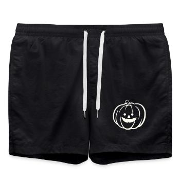 Kürbisgesicht Halloween - Badeshorts - Schwarz - Vorne - AI Model Male 185 light (185cm)