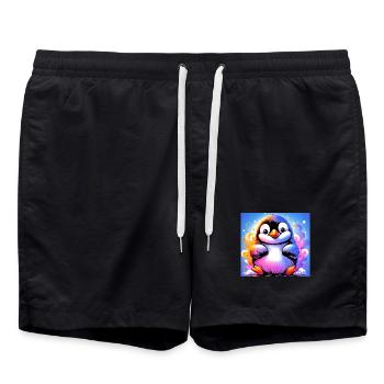 penguin - Swim Trunks - black - Front - AI Model Male 185 light (185cm)