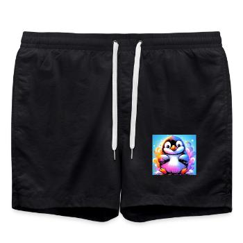 penguin - Swim Trunks - black - Front - AI Model Male 185 light (185cm)