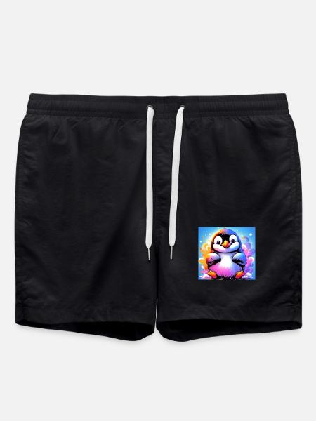 penguin - Swim Trunks - black