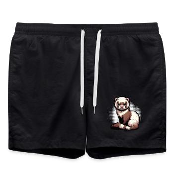 ferret ferret holder ferret owner - Swim Trunks - black - Front - AI Model Male 185 light (185cm)