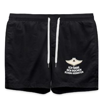 Rochen Schon Gebraten Stachelrochen Manta Rochen - Badeshorts - Schwarz - Vorne - AI Model Male 185 light (185cm)
