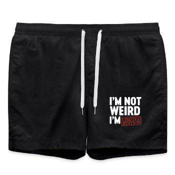 I'm Not Weird Im Limited Edition I am Funny Design - Swim Trunks - black - Front - AI Model Male 185 light (185cm)