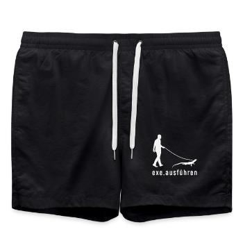 Exe Ausführen Informatiker - Badeshorts - Schwarz - Vorne - AI Model Male 185 light (185cm)