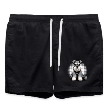 Schnauzer Riesenschnauzer Schnauzerbesitzer - Badeshorts - Schwarz - Vorne - AI Model Male 185 light (185cm)