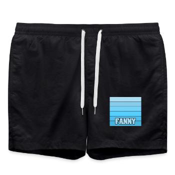 Girl's name Fanny - Swim Trunks - black - Front - AI Model Male 185 light (185cm)