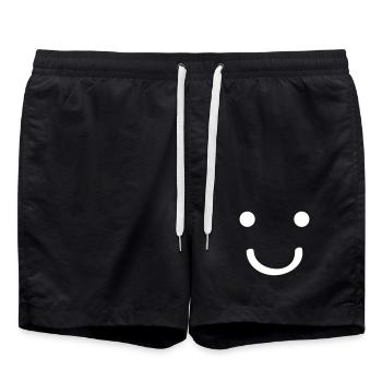Smileface - Badeshorts - Schwarz - Vorne - AI Model Male 185 light (185cm)