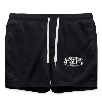 Junggesellenabschied Crew - Badeshorts - Schwarz - Vorne - AI Model Male 185 light (185cm)
