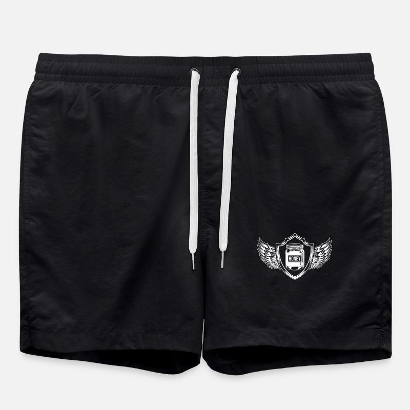 Honig Wappen Imker - Badeshorts - Schwarz