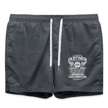 Vintage Car Year 1980's Vintage Birthday Gift - Swim Trunks - anthracite - Front - AI Model Male 185 light (185cm)