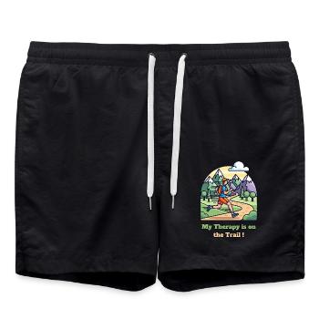 Ma Thérapie est sur le Sentier ! - Short de bain - noir - Devant - AI Model Male 185 light (185cm)