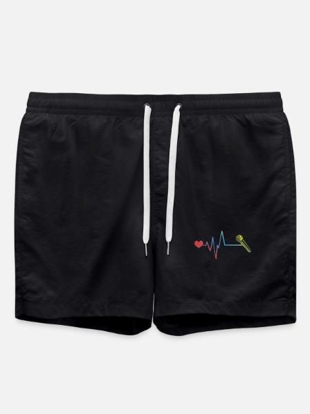 Microphone Pulse Heartbeat - Swim Trunks - black