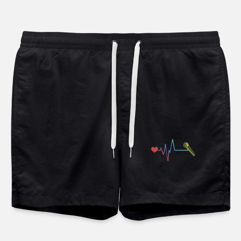 Microphone Pulse Heartbeat - Swim Trunks - black