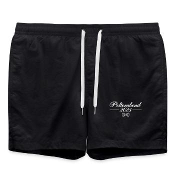 Polterabend 2025 - Badeshorts - Schwarz - Vorne - AI Model Male 185 light (185cm)