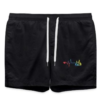Pouls de l’église Battement de cœur - Short de bain - noir - Devant - AI Model Male 185 light (185cm)