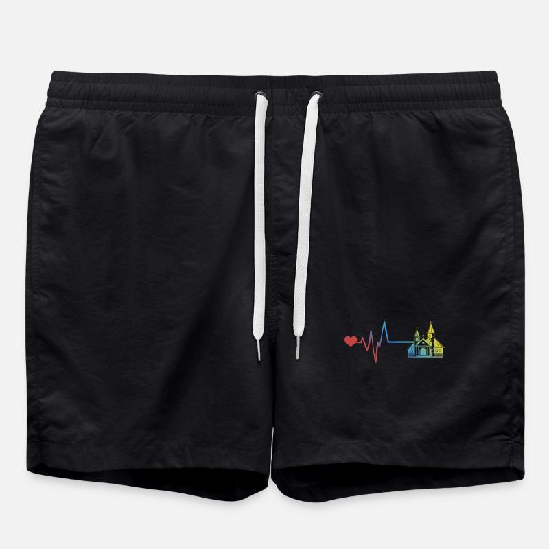 Kirche Puls Herzschlag - Badeshorts - Schwarz