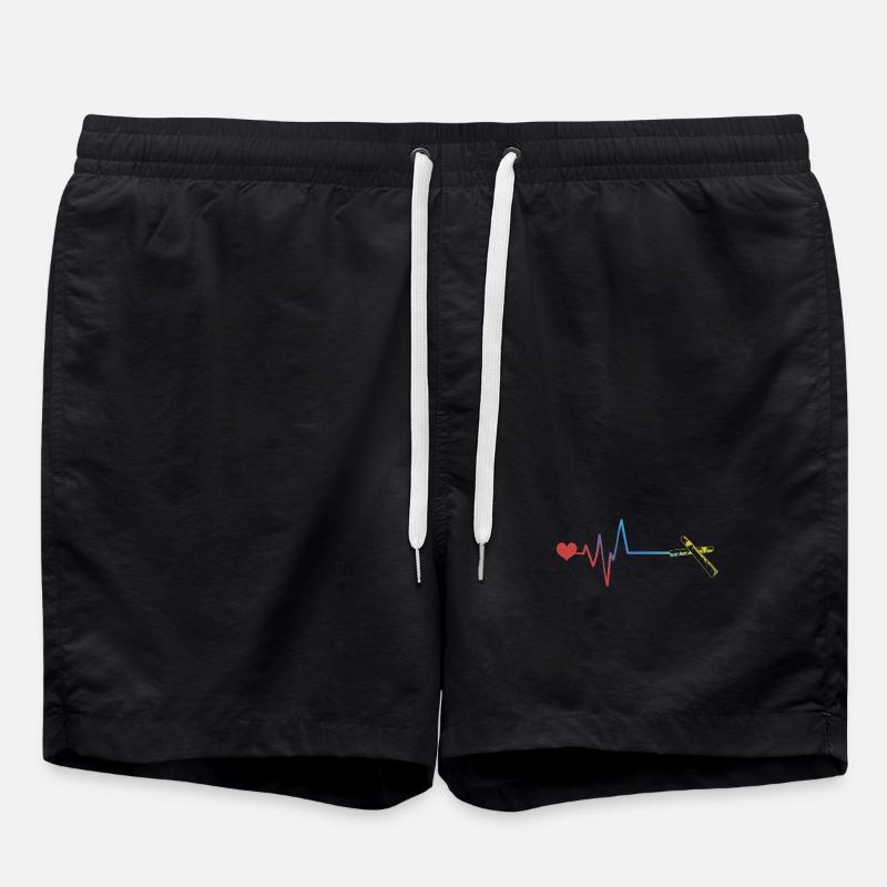 Cigar pulse heartbeat - Swim Trunks - black