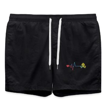 Gas Mask Pulse Heartbeat - Swim Trunks - black - Front - AI Model Male 185 light (185cm)
