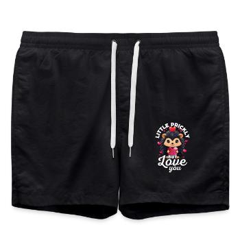Un peu épineux mais je t'aime - Cute hérisson - Short de bain - noir - Devant - AI Model Male 185 light (185cm)