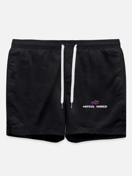 Married Wedding Heart - Swim Trunks - black