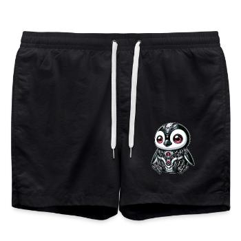 Cyborg Panda: Futuristischer Roboter - Badeshorts - Schwarz - Vorne - AI Model Male 185 light (185cm)