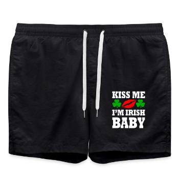 kiss me im irish baby - Short de bain - noir - Devant - AI Model Male 185 light (185cm)
