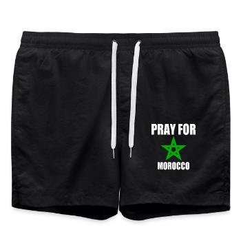 Pray for morocco - Swim Trunks - black - Front - AI Model Male 185 light (185cm)