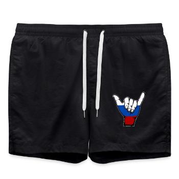 Symbole de surf du drapeau de la Russie - Short de bain - noir - Devant - AI Model Male 185 light (185cm)