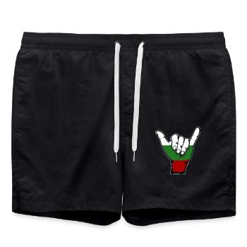 Bulgaria Flag Surfing Symbol - Swim Trunks - black - Front - AI Model Male 185 light (185cm)
