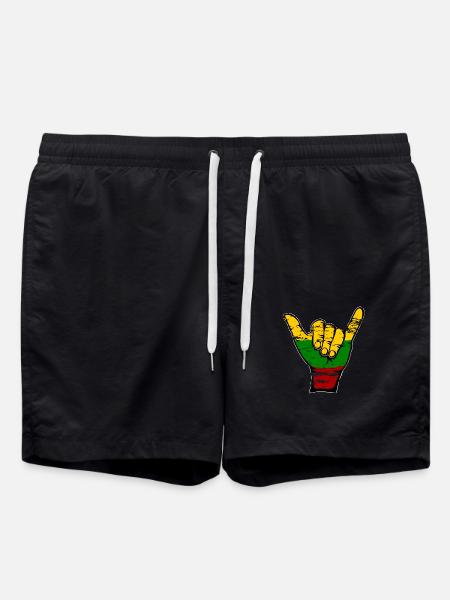 Lithuania Flag Surfing Symbol Used - Swim Trunks - black