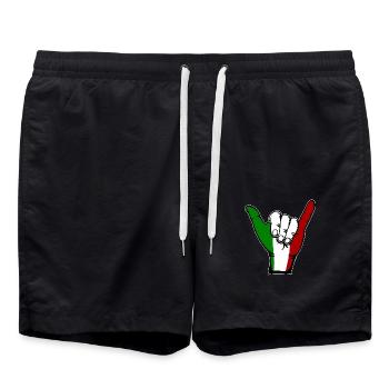 Italien Flagge Surfing Symbol - Badeshorts - Schwarz - Vorne - AI Model Male 185 light (185cm)