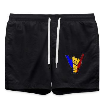 Roumanie Drapeau Surfing Symbole utilisé - Short de bain - noir - Devant - AI Model Male 185 light (185cm)