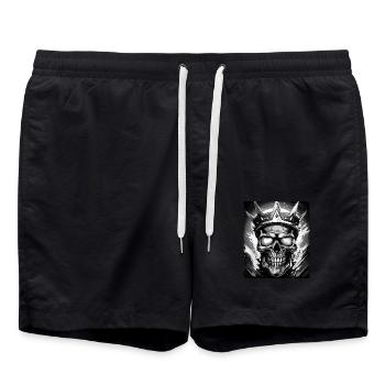Crâne Roi Couronne - Short de bain - noir - Devant - AI Model Male 185 light (185cm)