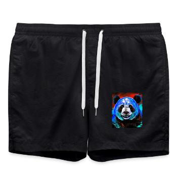 Panda Porträt - Badeshorts - Schwarz - Vorne - AI Model Male 185 light (185cm)