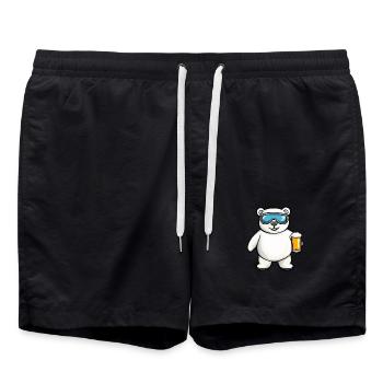 Ours polaire après-ski bière bande dessinée - Short de bain - noir - Devant - AI Model Male 185 light (185cm)