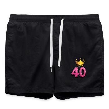 Couronne à 40 chiffres - Short de bain - noir - Devant - AI Model Male 185 light (185cm)