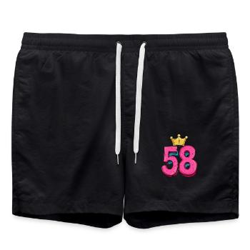 58 Number Krone - Swim Trunks - black - Front - AI Model Male 185 light (185cm)
