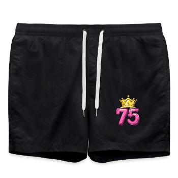 75 Number Krone - Swim Trunks - black - Front - AI Model Male 185 light (185cm)