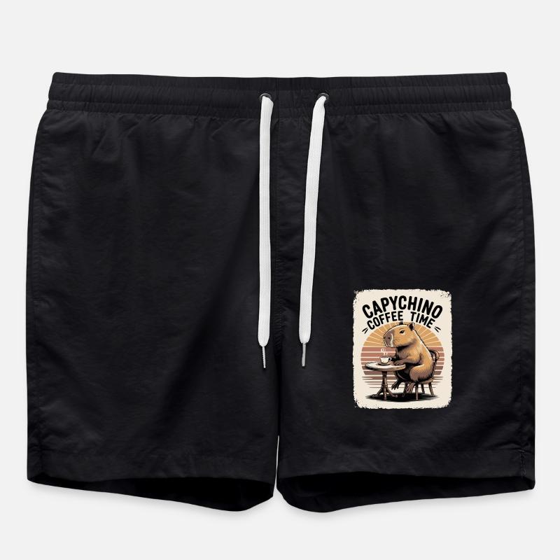 Capychino Kaffee Zeit - Badeshorts - Schwarz