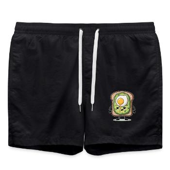 Süße Avocado und Ei auf Toast - Badeshorts - Schwarz - Vorne - AI Model Male 185 light (185cm)