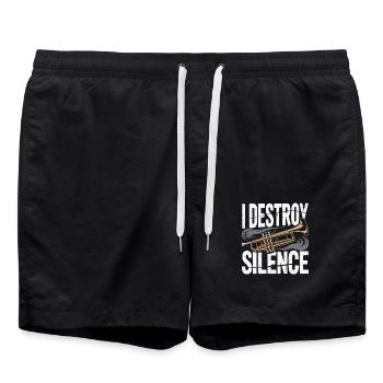 Trumpet I Destroy Silence - Swim Trunks - black - Front - AI Model Male 185 light (185cm)