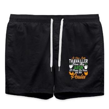 Je veux juste passer du temps avec mes poules - Short de bain - noir - Devant - AI Model Male 185 light (185cm)
