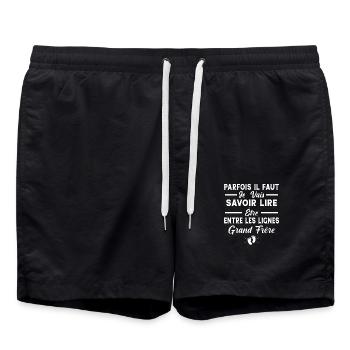 Je Vais Être Grand Frère Futur Grand Frère Enfant - Short de bain - noir - Devant - AI Model Male 185 light (185cm)